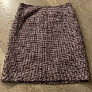 LOFT ANN TAYLOR petite tweed boucle wool skirt purple magenta grey 4 4P